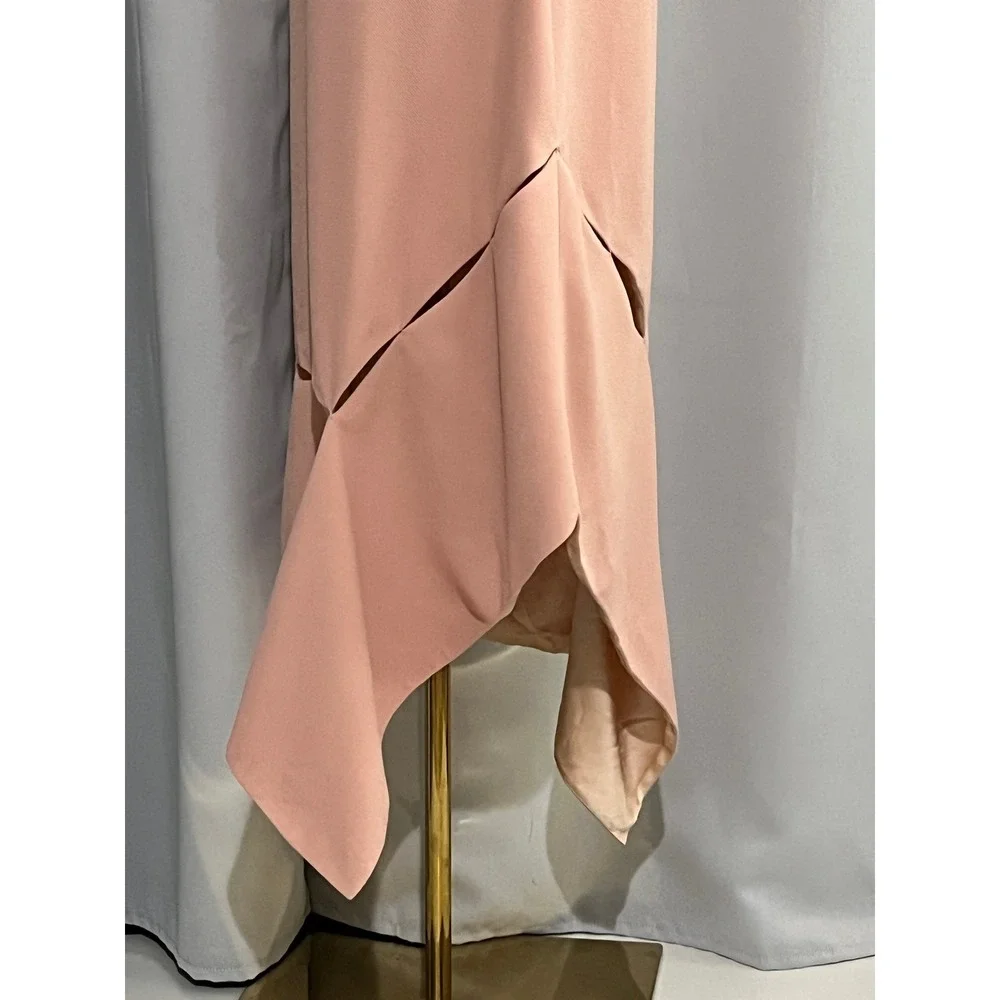 Prabal Gurung Tea Rose Side Slash Midi Dress Womans 8 Pink Silk Designer